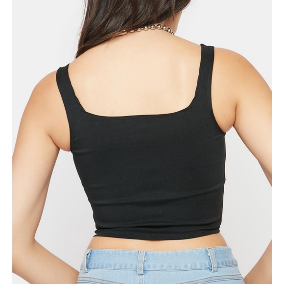 Wink Gal Noir Hold A Grudge Corset Crop Top - Picture 4 of 6